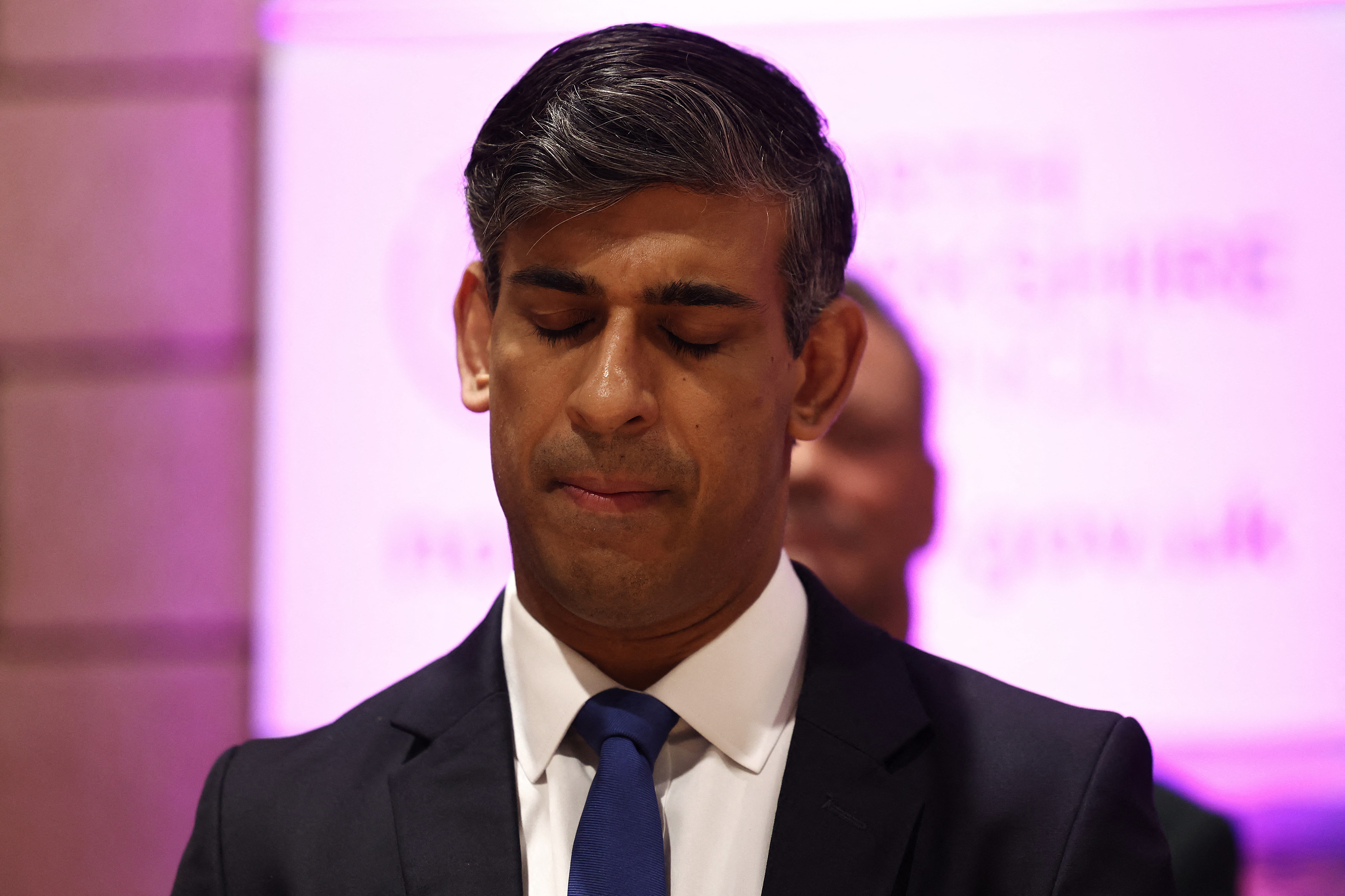 Rishi Sunak reacts as he waits for the declaration for Richmond and Northallerton