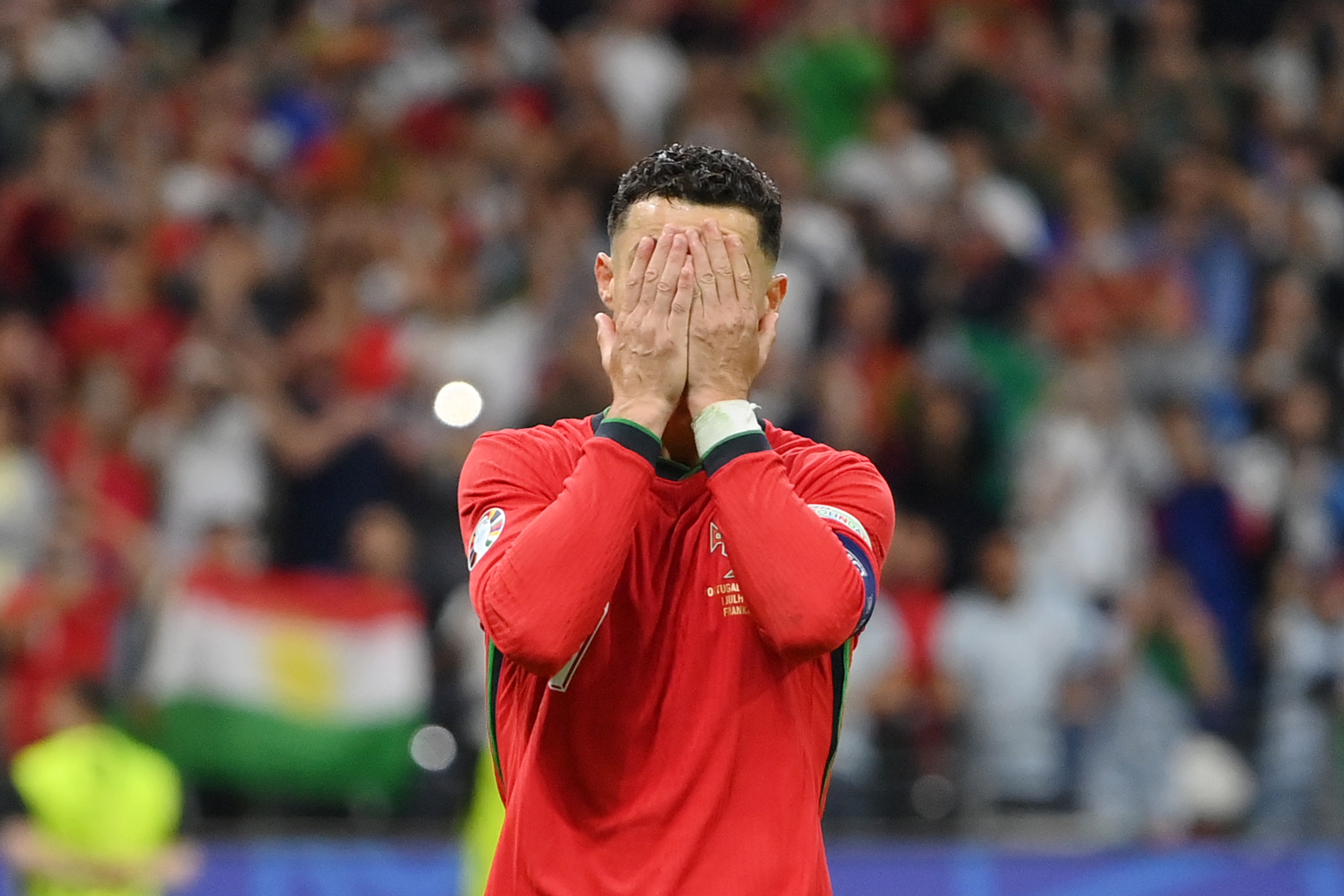 Cristiano Ronaldo was left in tears after missing a crucial penalty against Slovenia