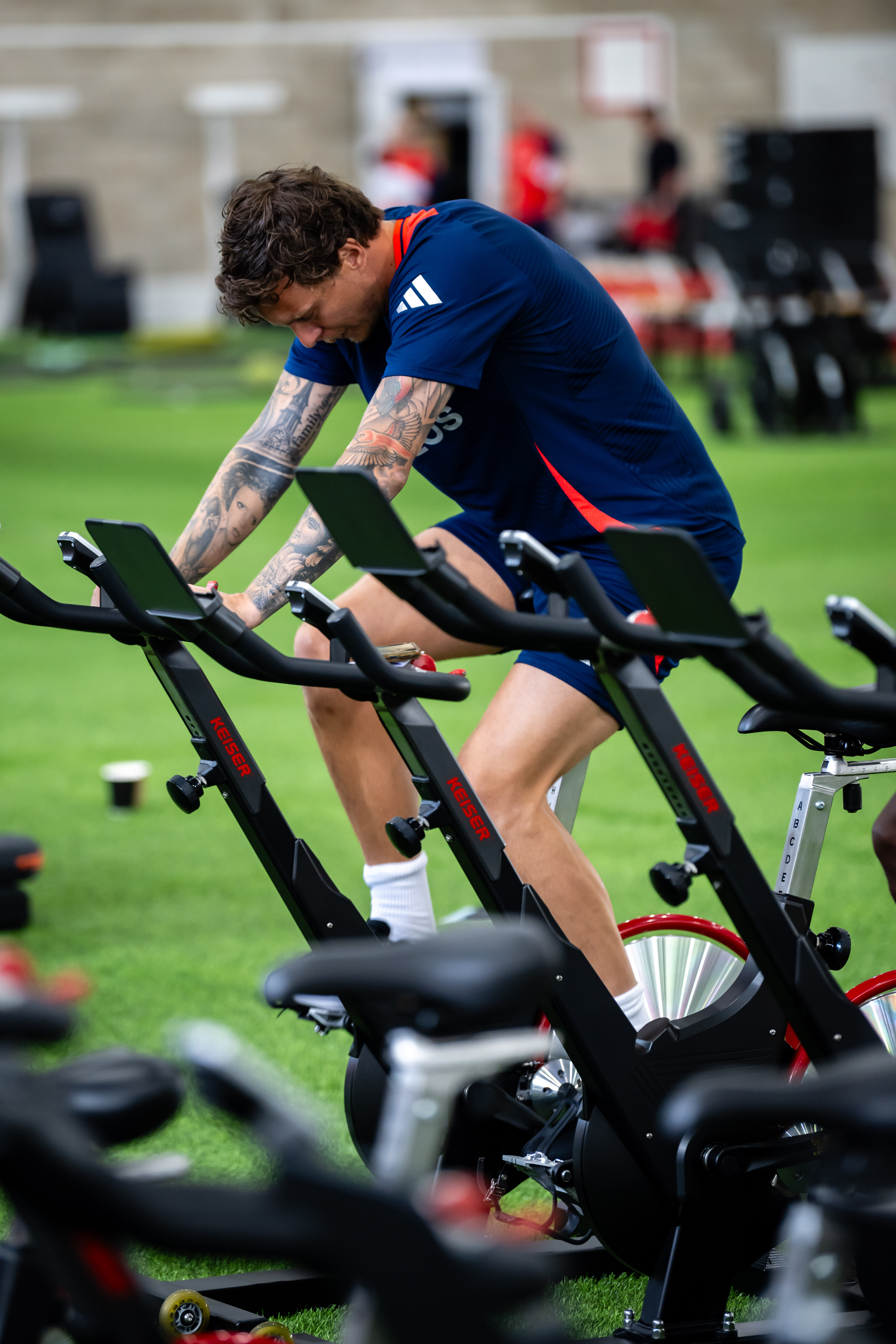 He was being put through his paces with the rest of the squad who were not on international duty