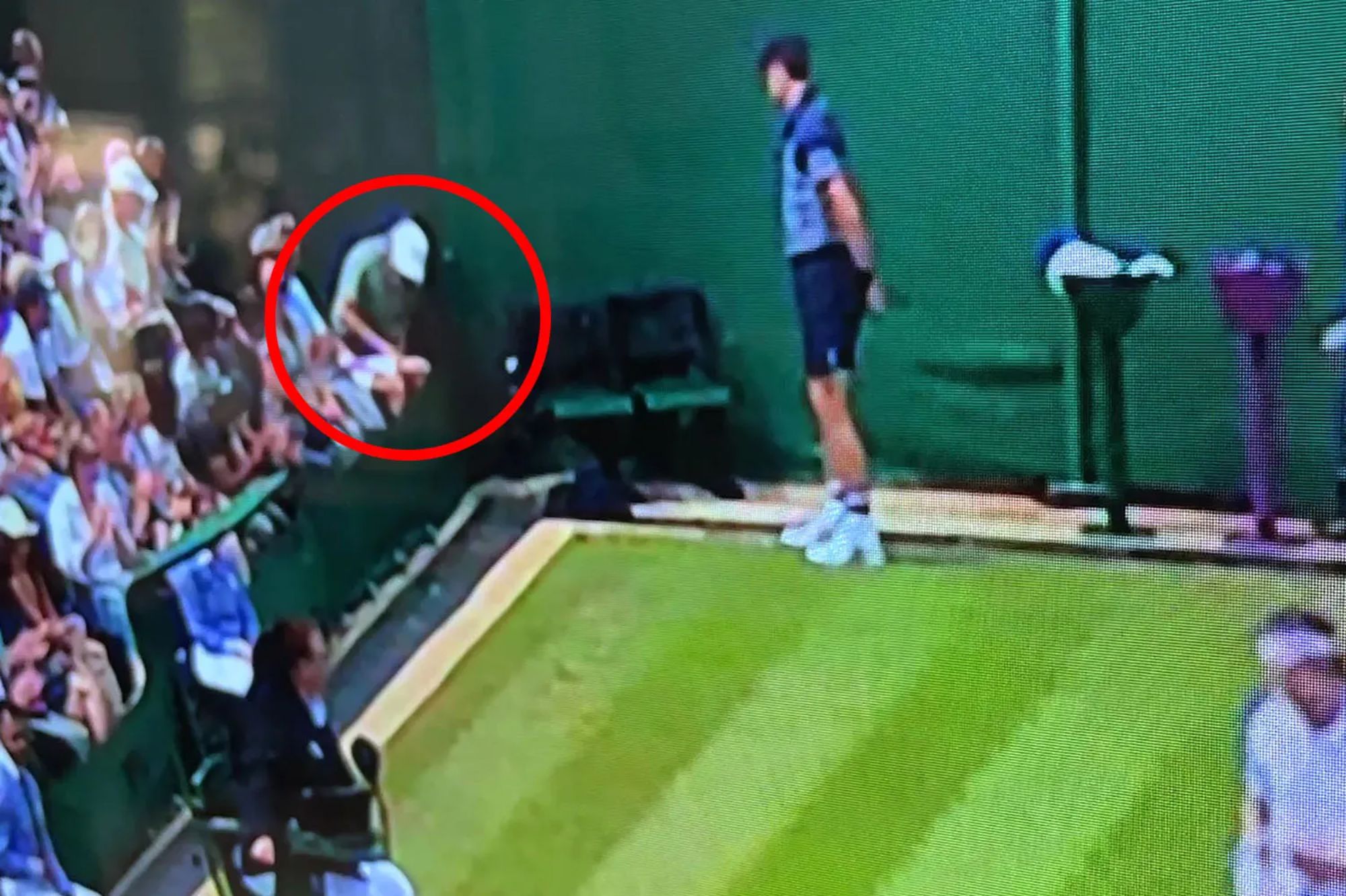 BBC cameras caught the the moment the ball smashed into Mel Merret's crotch