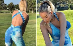 Spiranac gives hack for golfers with big boobs and shares slow mo video