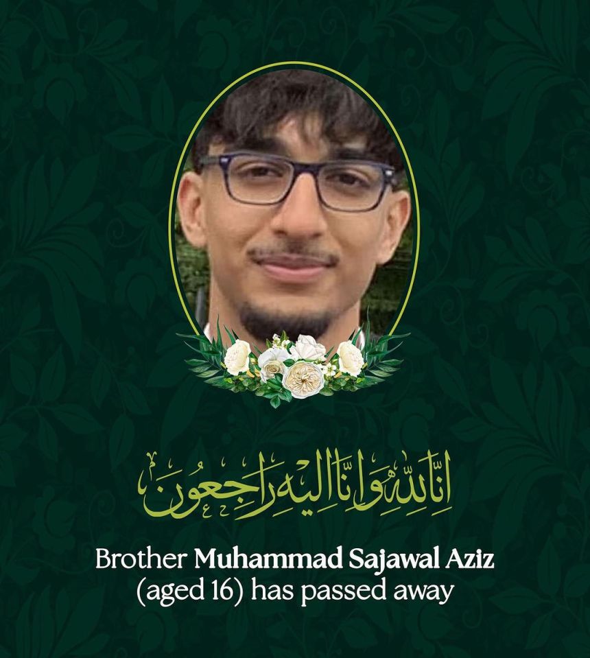 The teen's local mosque in London announced his passing online