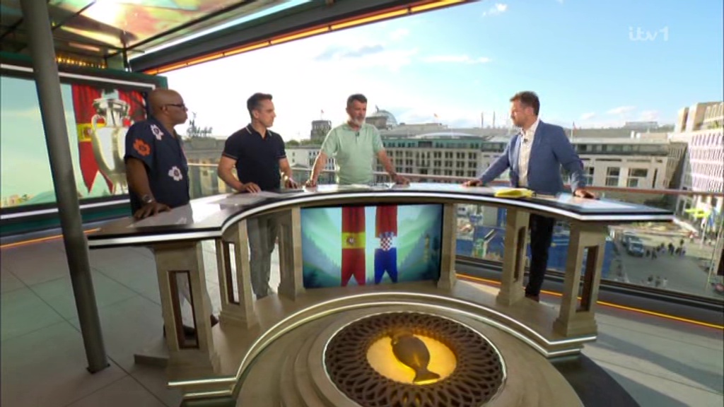 Ian Wright, Gary Neville, Roy Keane and presenter Mark Pougatch