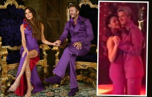 Beckhams recreate wedding pic on anniversary as they dig out purple outfits