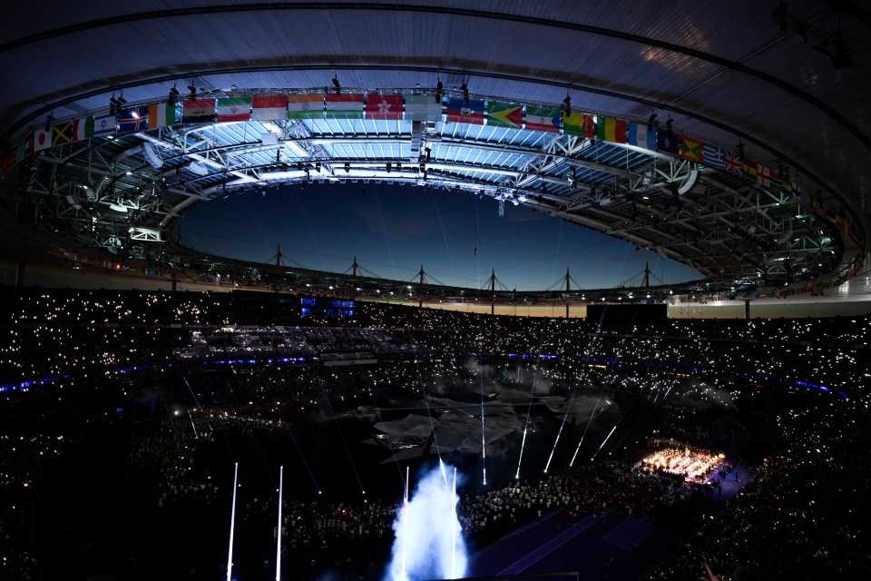 The stadium lights went off for the show