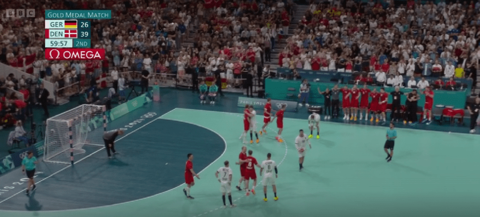 Denmark players began celebrating with time left on the clock