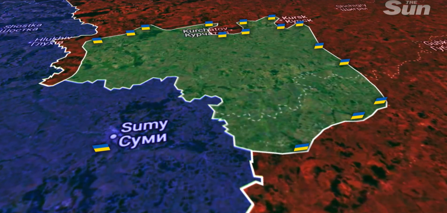 An animation shows how much land Ukraine has taken from Russia over the past few days