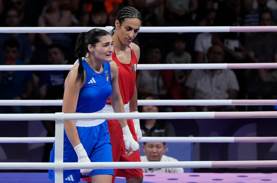 Italy’s Angela Carini ended her fight against Imane Khelif after just 46 seconds