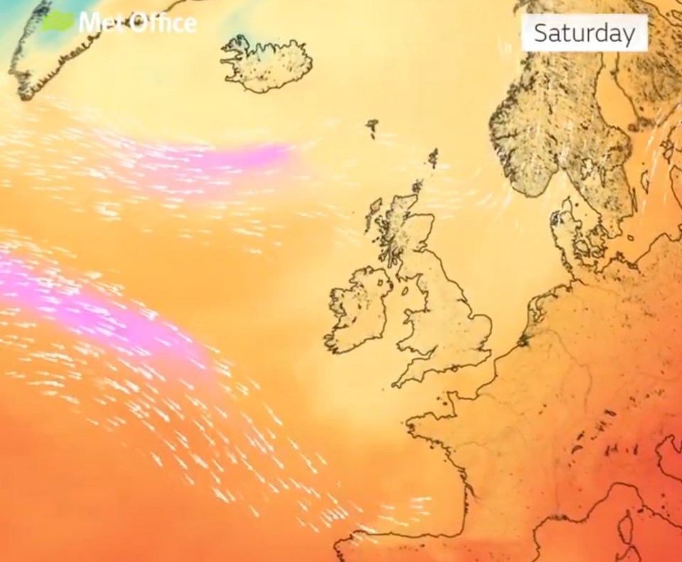 The westerly jet stream will split in two at the end of the working week