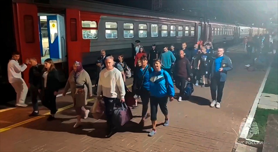 Kursk residents were seen at a railway station in Tula on Friday when they first started to flee