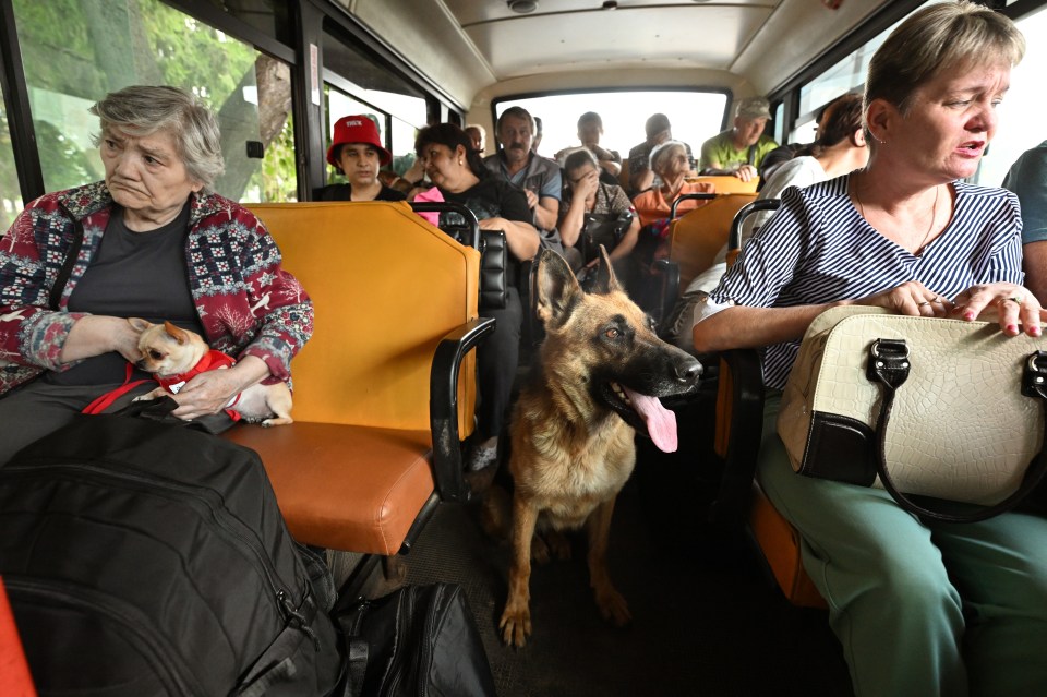 Russians were forced to bundle inside buses and flee the border region of Kursk after the shelling of the Ukrainian Armed Forces