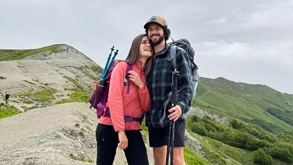 The 31-year-old was on a romantic climb alongside her boyfriend Andrea, 34