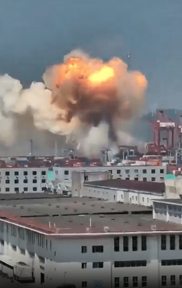 Horrified locals filmed the explosion and shared it on Chinese social media site Weibo