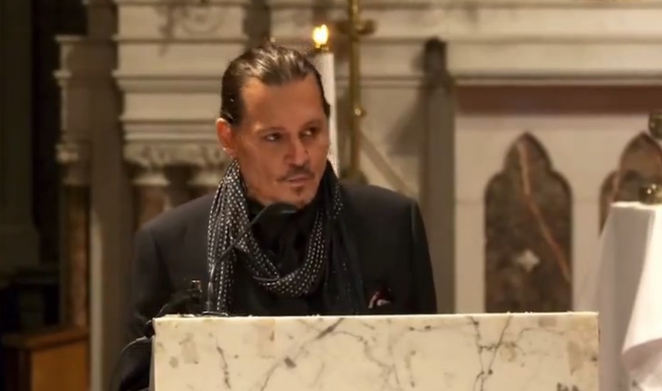 Johnny Depp read out a prayer at Shane MacGowan's funeral this afternoon