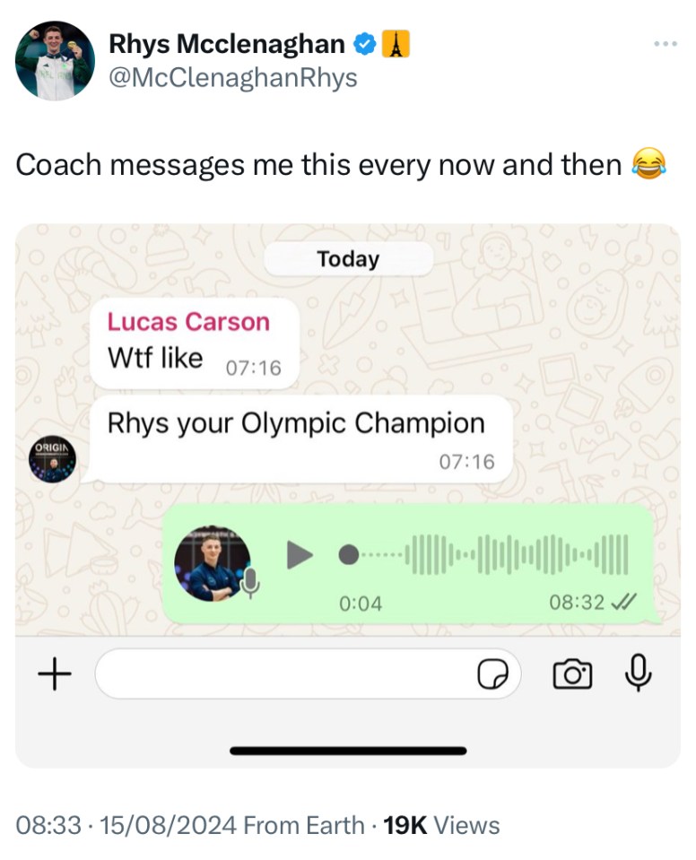 McClenaghan revealed messages he receives from his coach