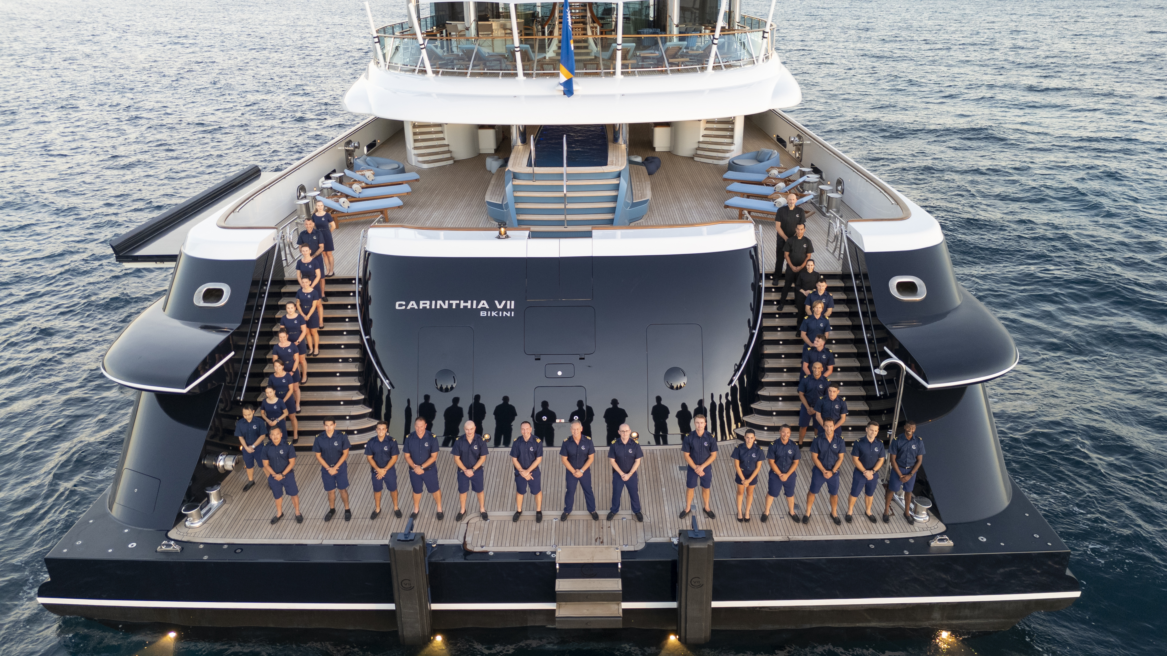 A crew of more than 30 runs the superyacht