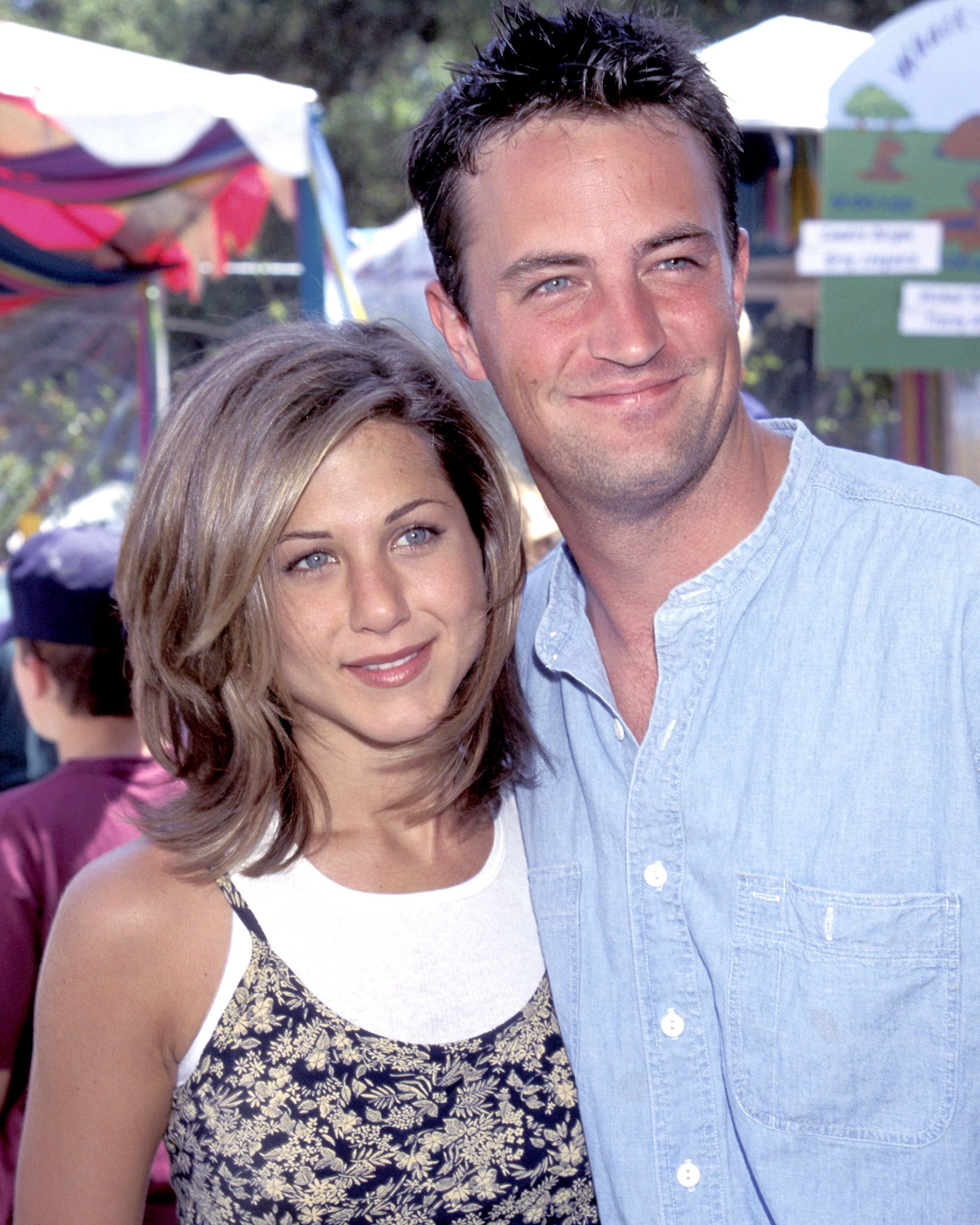 With Aniston in 1995: ‘When I first met Jennifer I’d asked her out and then blurted, “We can’t be friends!” ’