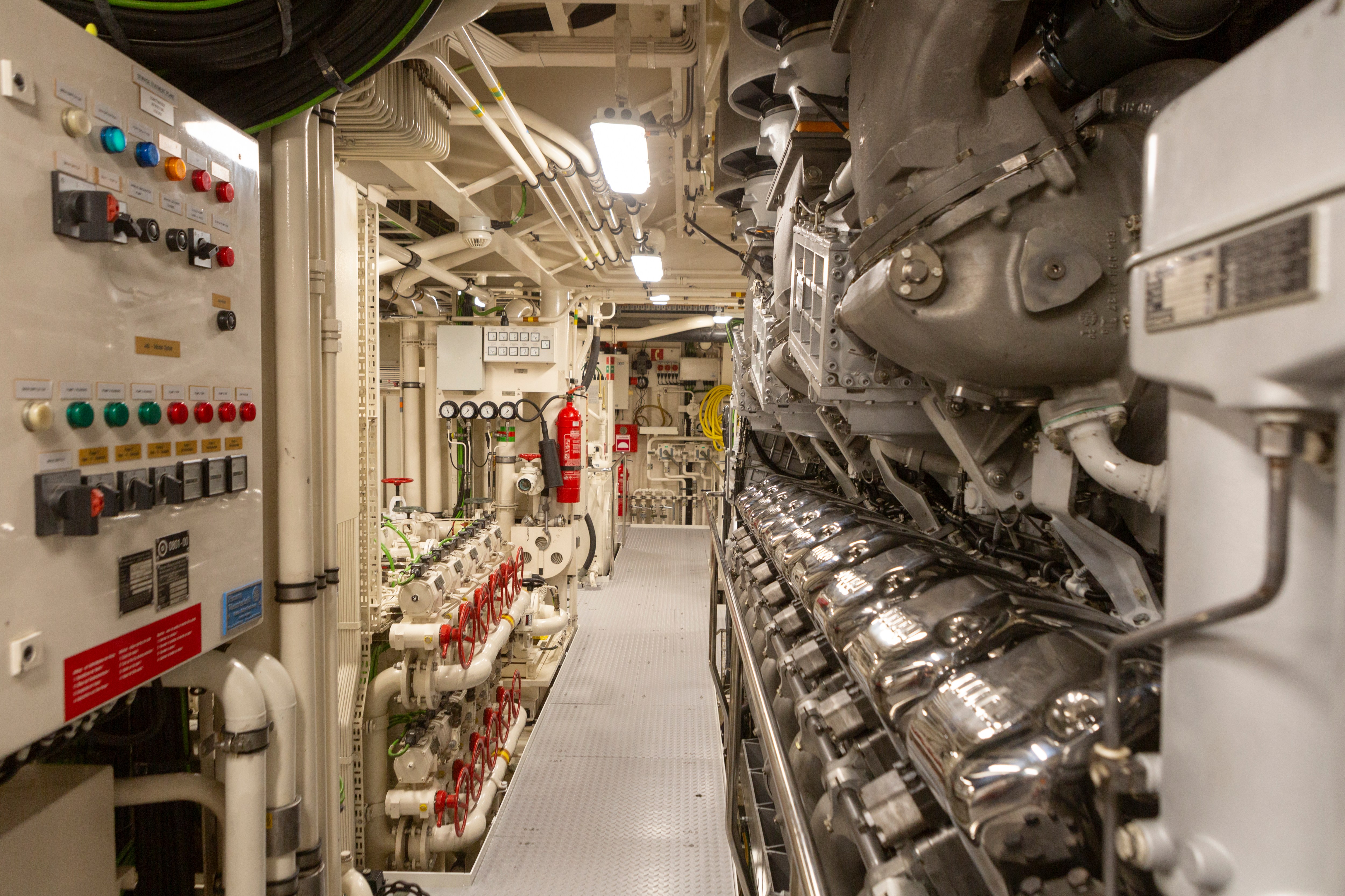 One of the four 10,000 horsepower engines that can propel Carinthia VII to 26 knots (about 30 mph)