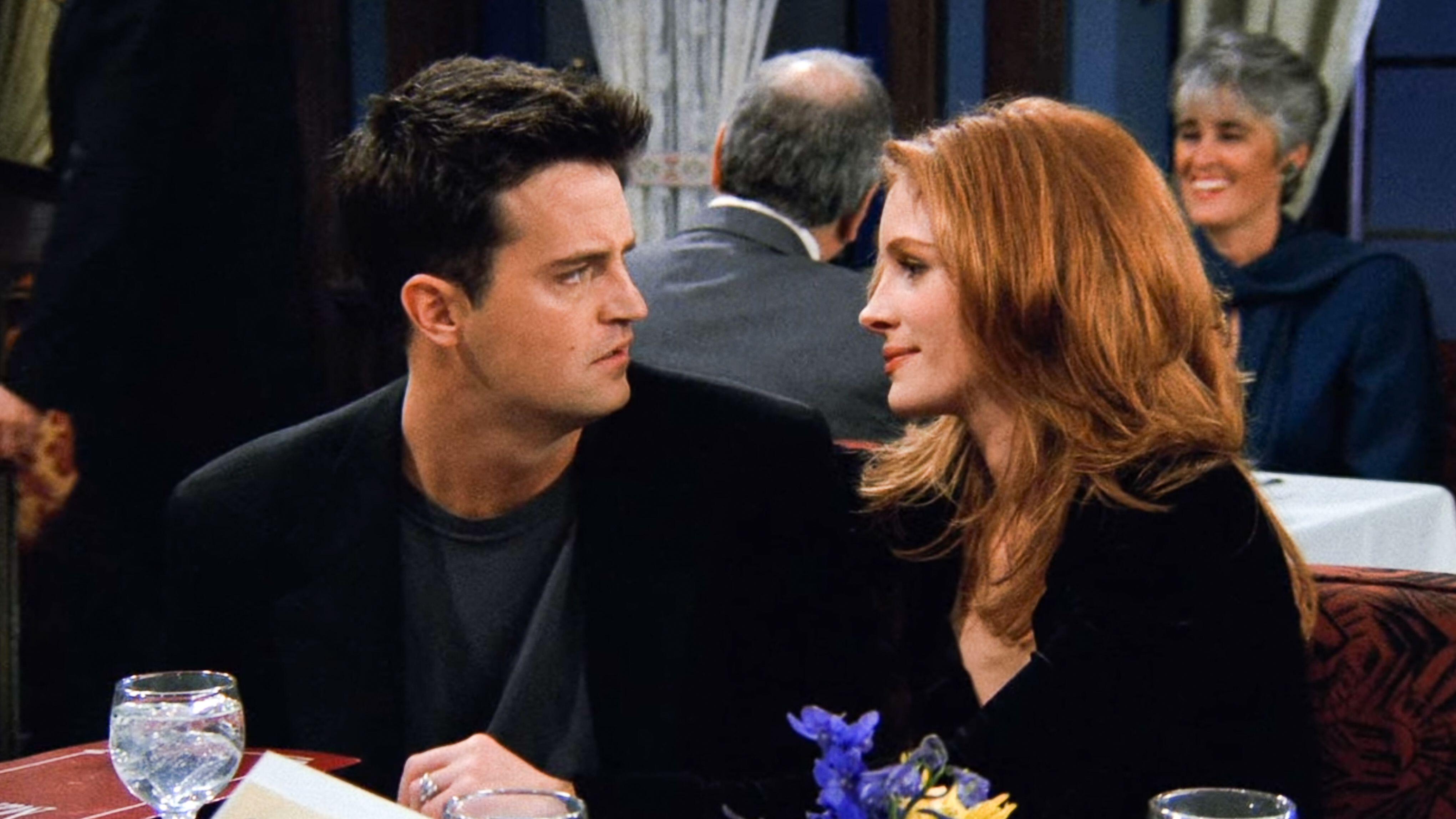 With Julia Roberts in the post-Super Bowl Friends episode