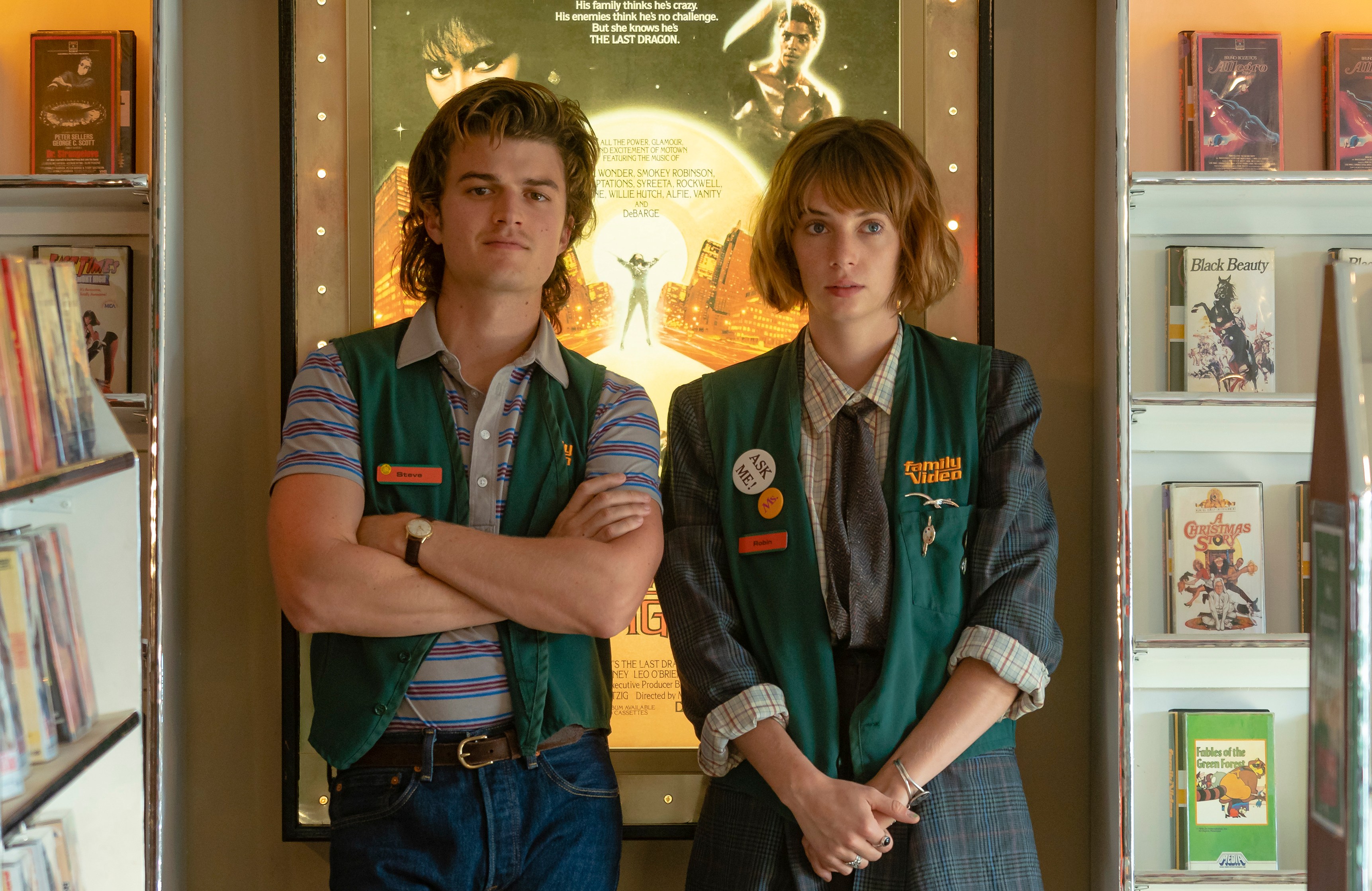 With Joe Keery in Stranger Things