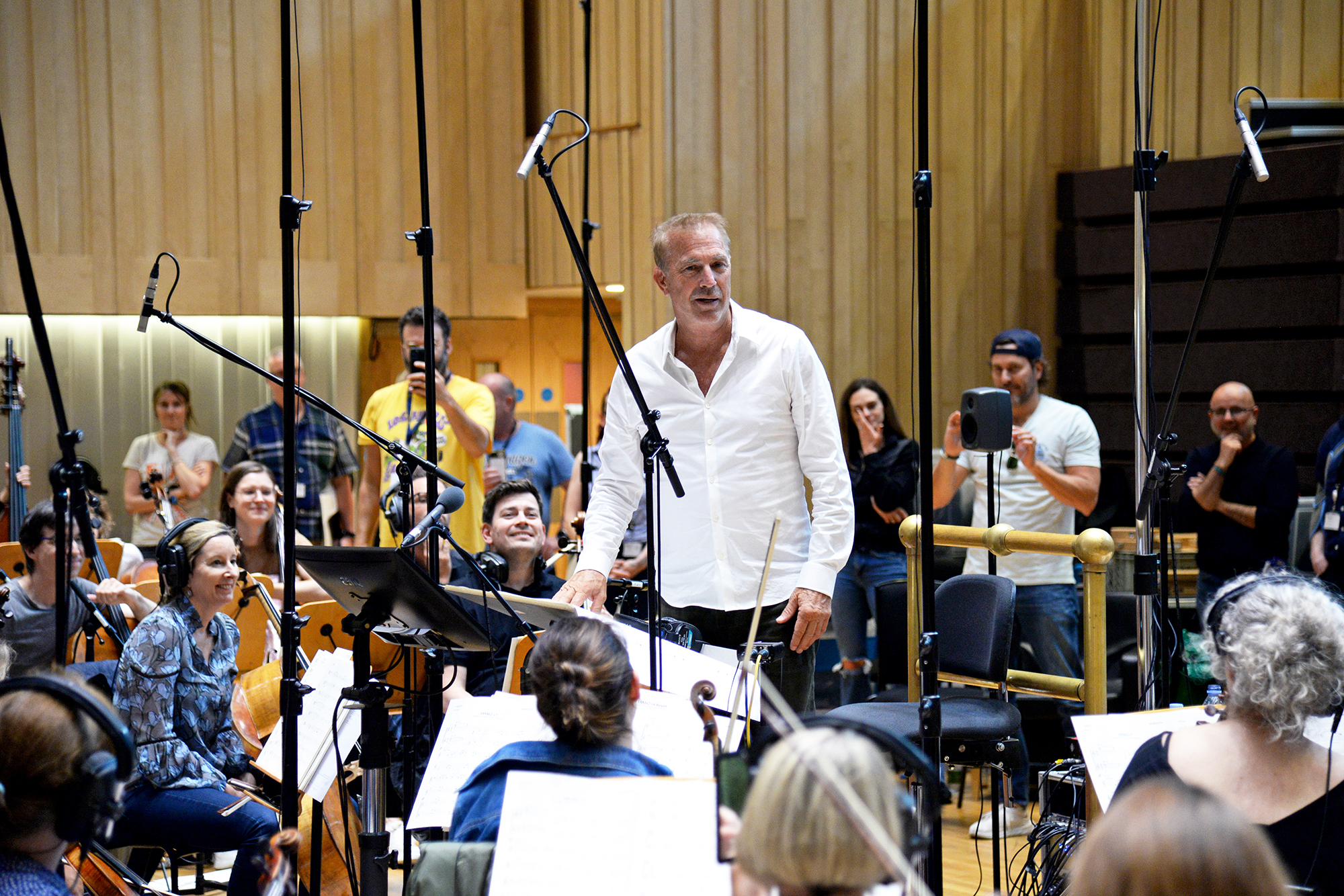 Kevin Costner with the Royal Scottish National Orchestra, which has already recorded the score for the second film in his four-part series