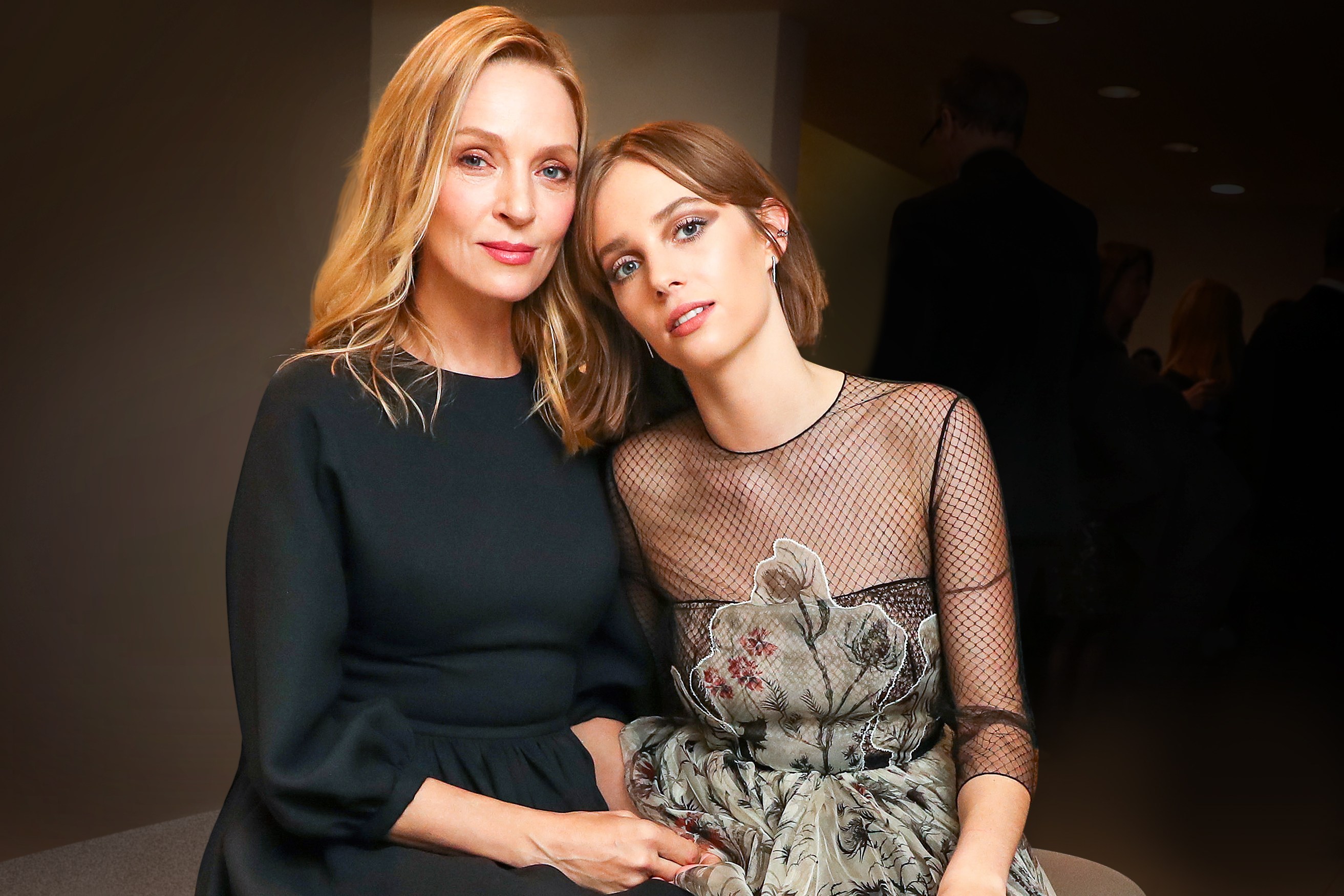 Hawke with her mother, Uma Thurman