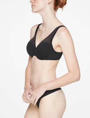 Organic Cloud Cotton Bra, Black - Thirdlove - Organic Cotton/Spandex,modelD