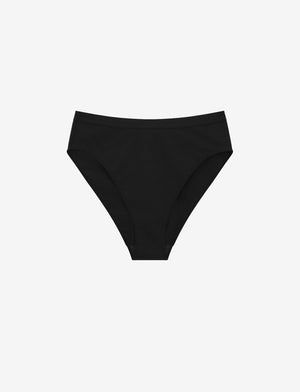 Organic Cloud Cotton High Leg Bikini - Black - Organic cotton/spandex - ThirdLove