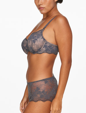 All Day Lace T-Shirt Bra, Charcoal - Thirdlove - 51% Recycled nylon/42% Nylon/7% Spandex,model2