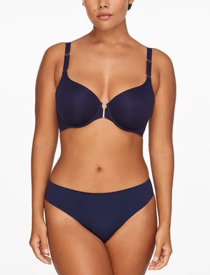 ComfortStretch Smoothing Front Close Bra, Navy - Thirdlove - Nylon/Spandex,model2