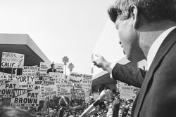 Kennedy Campaigns For Brown