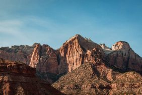 Zion National Park with clear blue sky