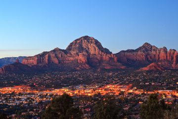 The beautiful town of Sedona, Arizona at night.