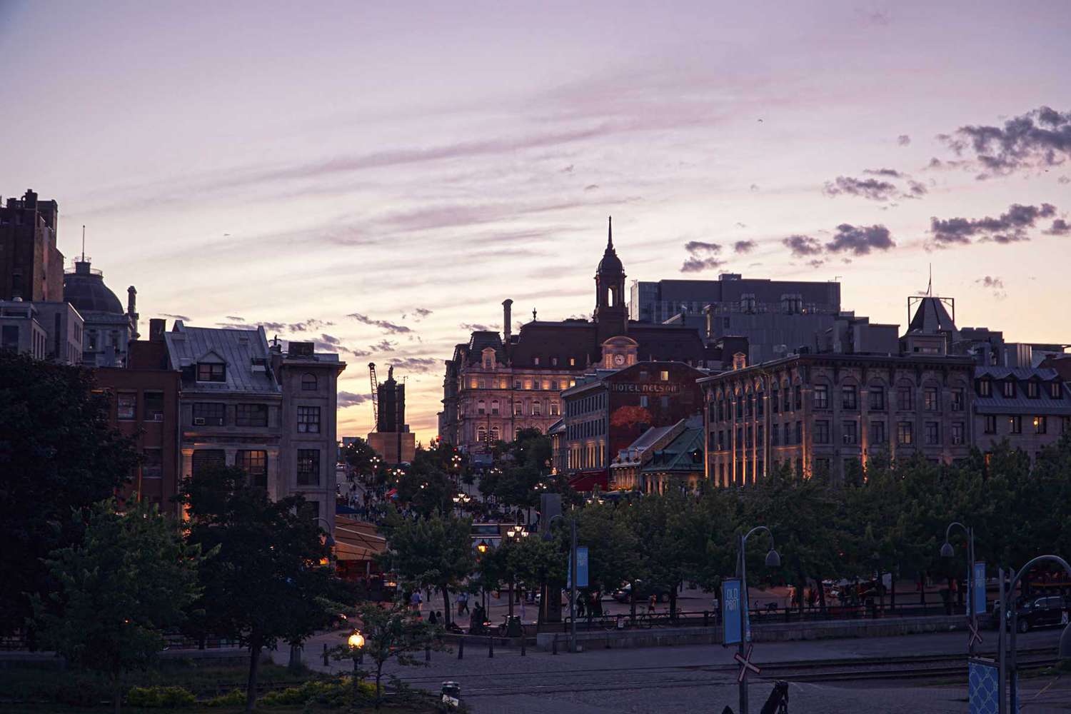 Montreal, Canada as the sun sets