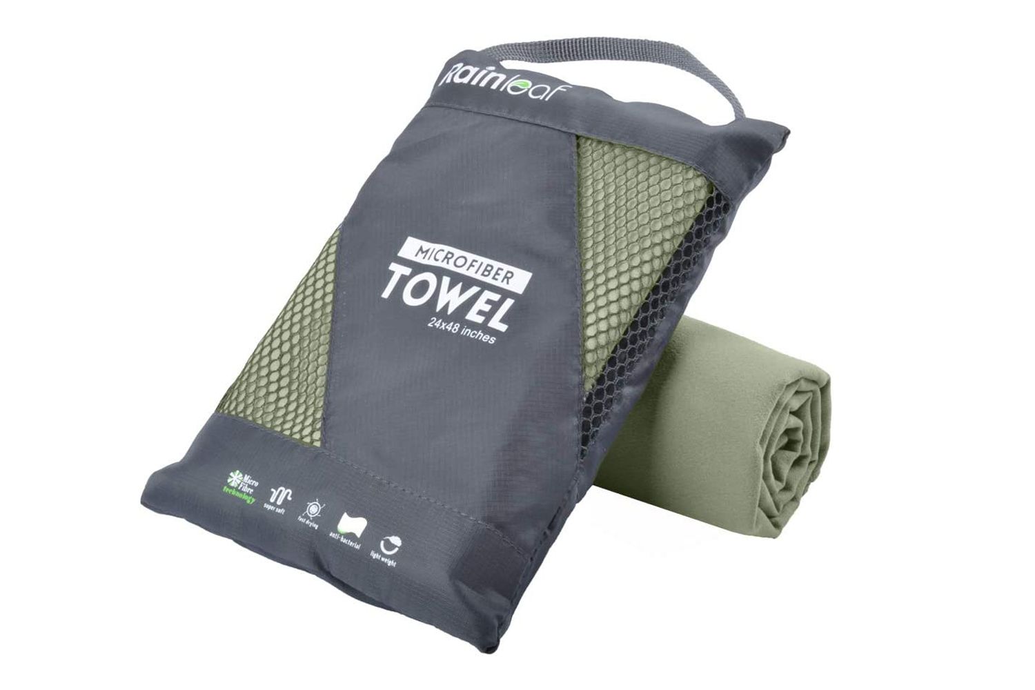 Rainleaf Microfiber Towel Perfect Travel & Sports &Beach Towel. Fast Drying