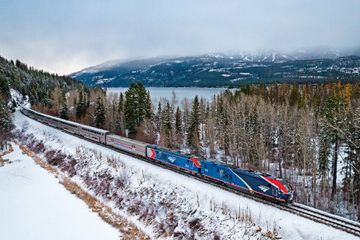 Amtrak Empire Builder in the winter