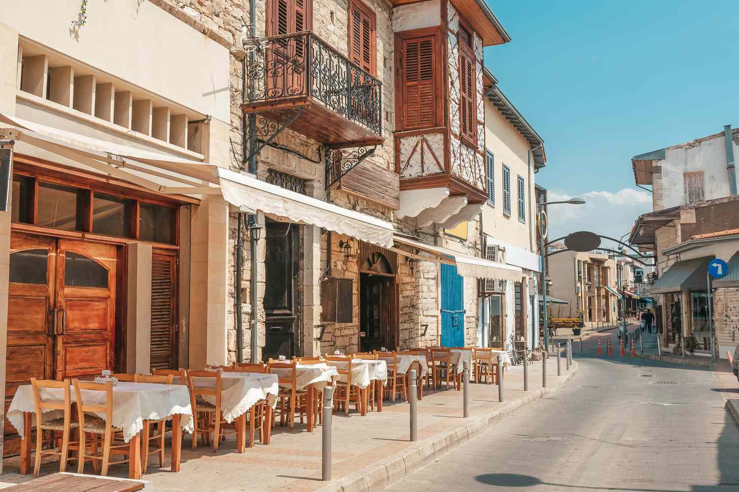 Beautiful old street in Limassol, Cyprus.