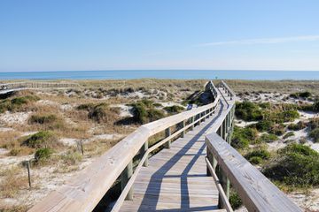 Beach Access Boardwalk Over Sand Dunes Amelia Island Florida