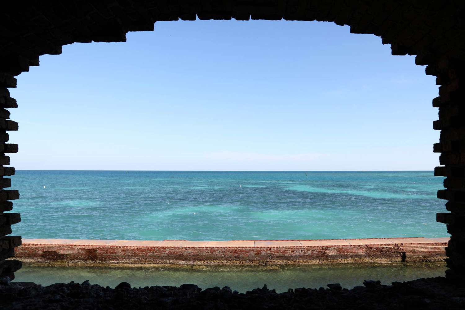 View of ocean water from Fort Jefferson Dry Tortuga National Park, Florida