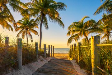 Passage to the beach at sunrise 