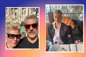 Michael Imperioli and his wife in Rome, Italy in front of the Trevi Fountain and then seated for a meal inside a restaurant 