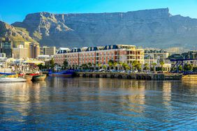 View of the Victoria & Alfred Waterfront area, Cape Town, South Africa. 