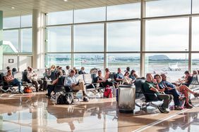 Crowded gate waiting area