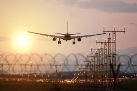 Flight take off at sunrise