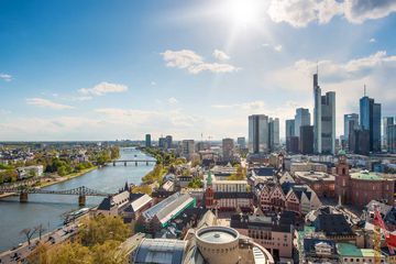 Skyline Business District in Frankfurt, Germany