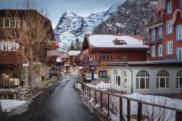 Muerren, Switzerland during wintertime 