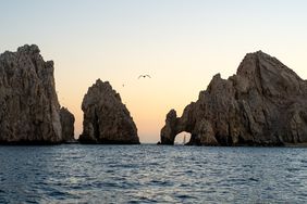 Arch of Cabo San Lucas at sunset 