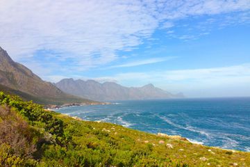 Mountainous coastline near the ocean 