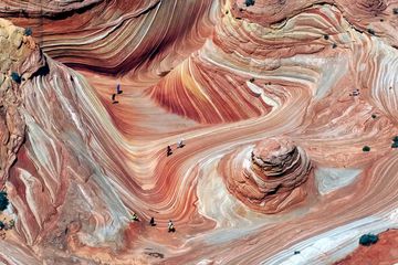 Aerial view of the Wave, North Coyote Buttes, Vermillion Cliffs, Arizona