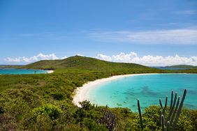 High angle shoot of Turtle Beach, Culebrita Island, Puerto Rico